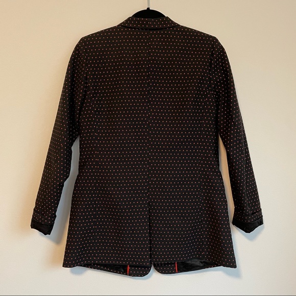 SCOTCH & SODA Tailored Stretch Jacquard Blazer in Black/Red Star - Picture 6 of 9